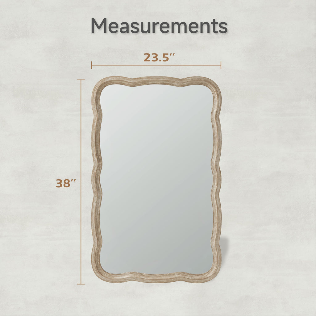 Miroir d'appoint incurvé en bois festonné COZAYH