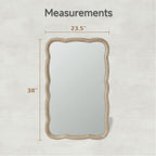 Miroir d'appoint incurvé en bois festonné COZAYH