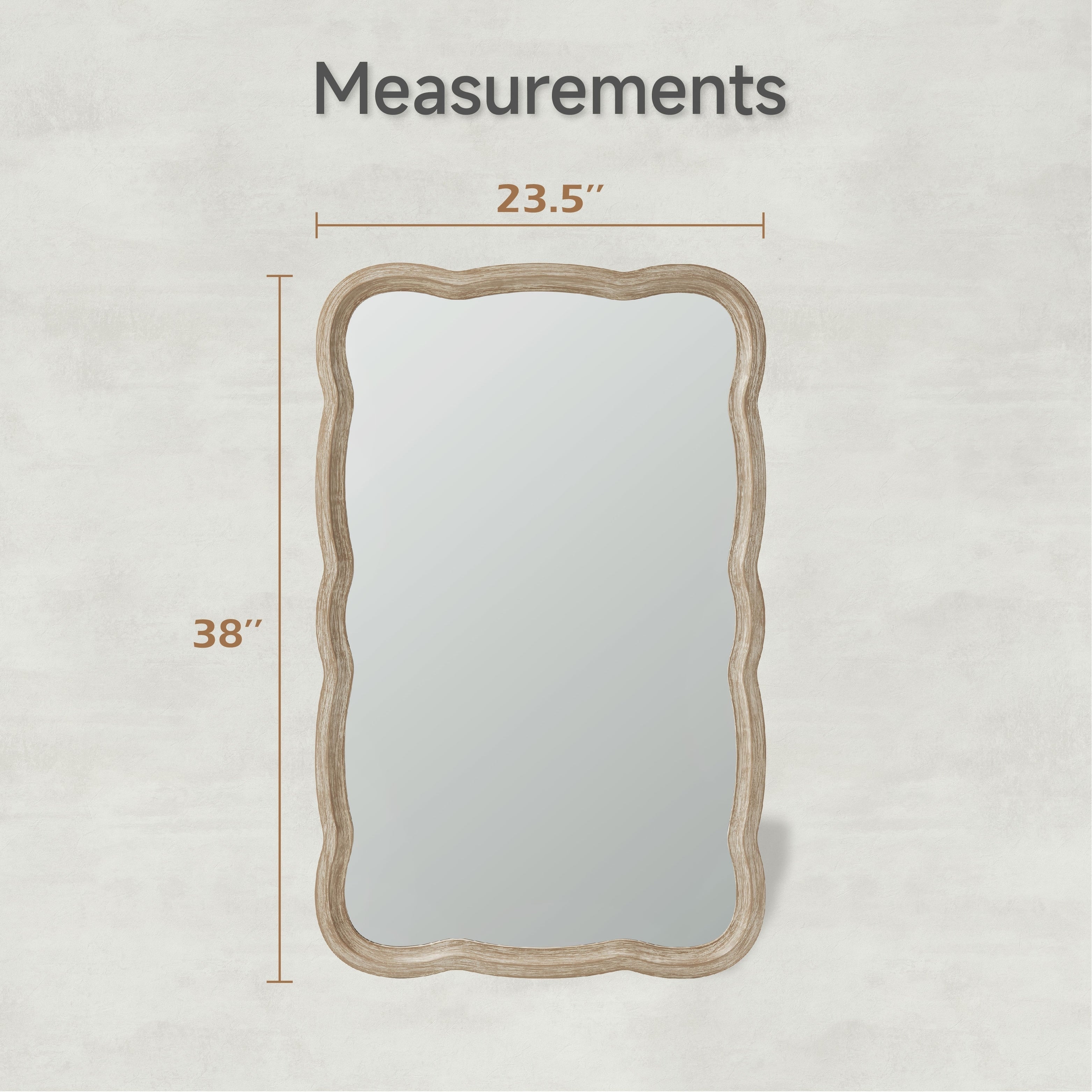 Miroir d'appoint incurvé en bois festonné COZAYH
