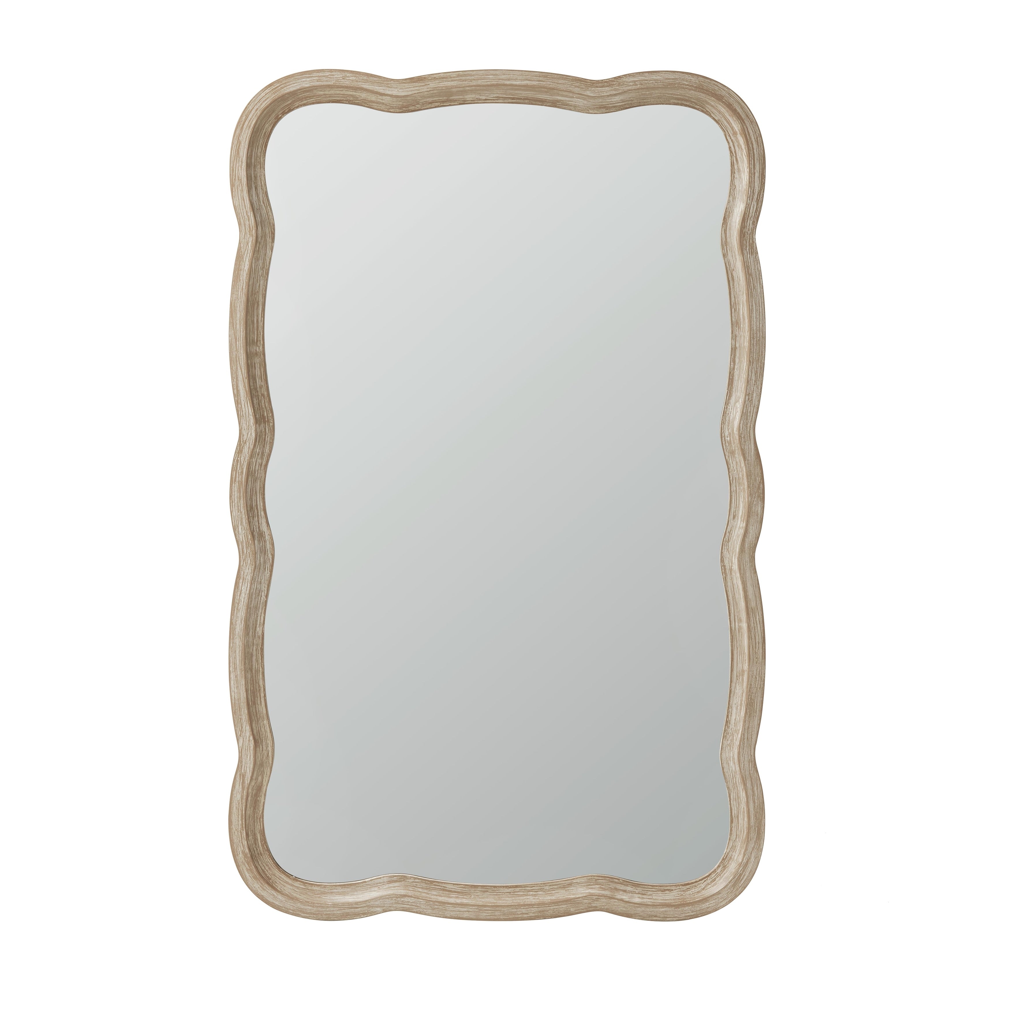 Miroir d'appoint incurvé en bois festonné COZAYH