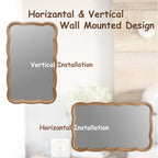 Miroir d'appoint incurvé en bois festonné COZAYH