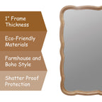 Miroir d'appoint incurvé en bois festonné COZAYH