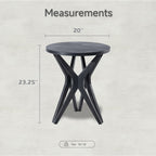 COZAYH Pedestal Farmhouse End Table, Distressed Top with Base for Modern Farmhouse, Boho Decor, Round