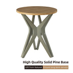 COZAYH Pedestal Farmhouse End Table, Distressed Top with Base for Modern Farmhouse, Boho Decor, Round