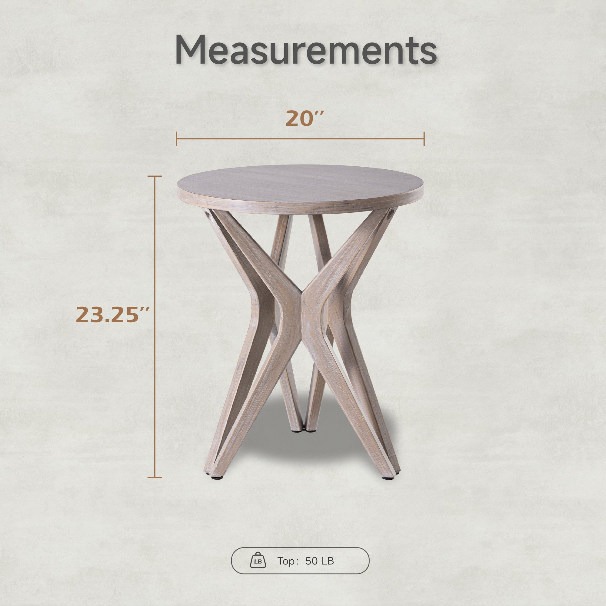COZAYH Pedestal Farmhouse End Table, Distressed Top with Base for Modern Farmhouse, Boho Decor, Round