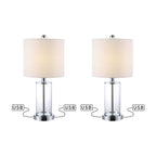 Lampe de table LED contemporaine Cabell 21 en verre, chargement USB, bronze huilé (lot de 2) par JONATHAN Y