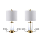 Lampe de table LED contemporaine Cabell 21 en verre, chargement USB, bronze huilé (lot de 2) par JONATHAN Y