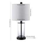 Lampe de table LED contemporaine Cabell 21 en verre, chargement USB, bronze huilé (lot de 2) par JONATHAN Y