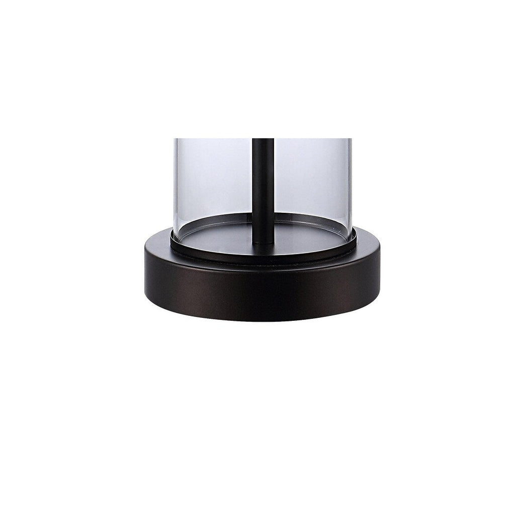 Lampe de table LED contemporaine Cabell 21 en verre, chargement USB, bronze huilé (lot de 2) par JONATHAN Y