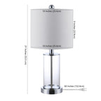 Lampe de table LED contemporaine Cabell 21 en verre, chargement USB, bronze huilé (lot de 2) par JONATHAN Y