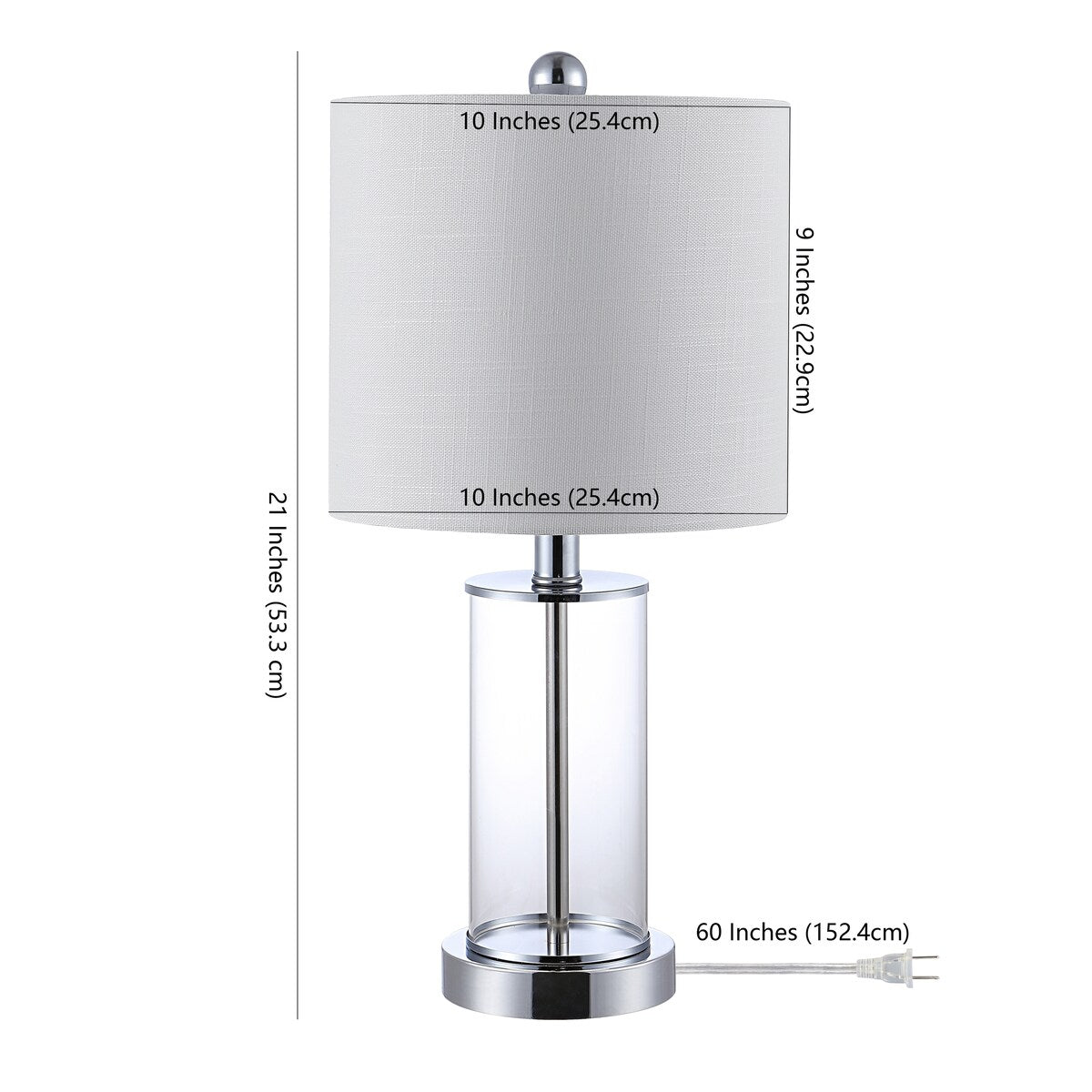 Lampe de table LED contemporaine Cabell 21 en verre, chargement USB, bronze huilé (lot de 2) par JONATHAN Y