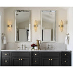 Applique murale moderne en métal Cabrera avec de belles tiges en verre transparent pour salle de bain, lot de 2