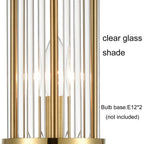 Applique murale moderne en métal Cabrera avec de belles tiges en verre transparent pour salle de bain, lot de 2