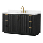 Meuble-lavabo Cadiz avec dessus en pierre composite sans miroir