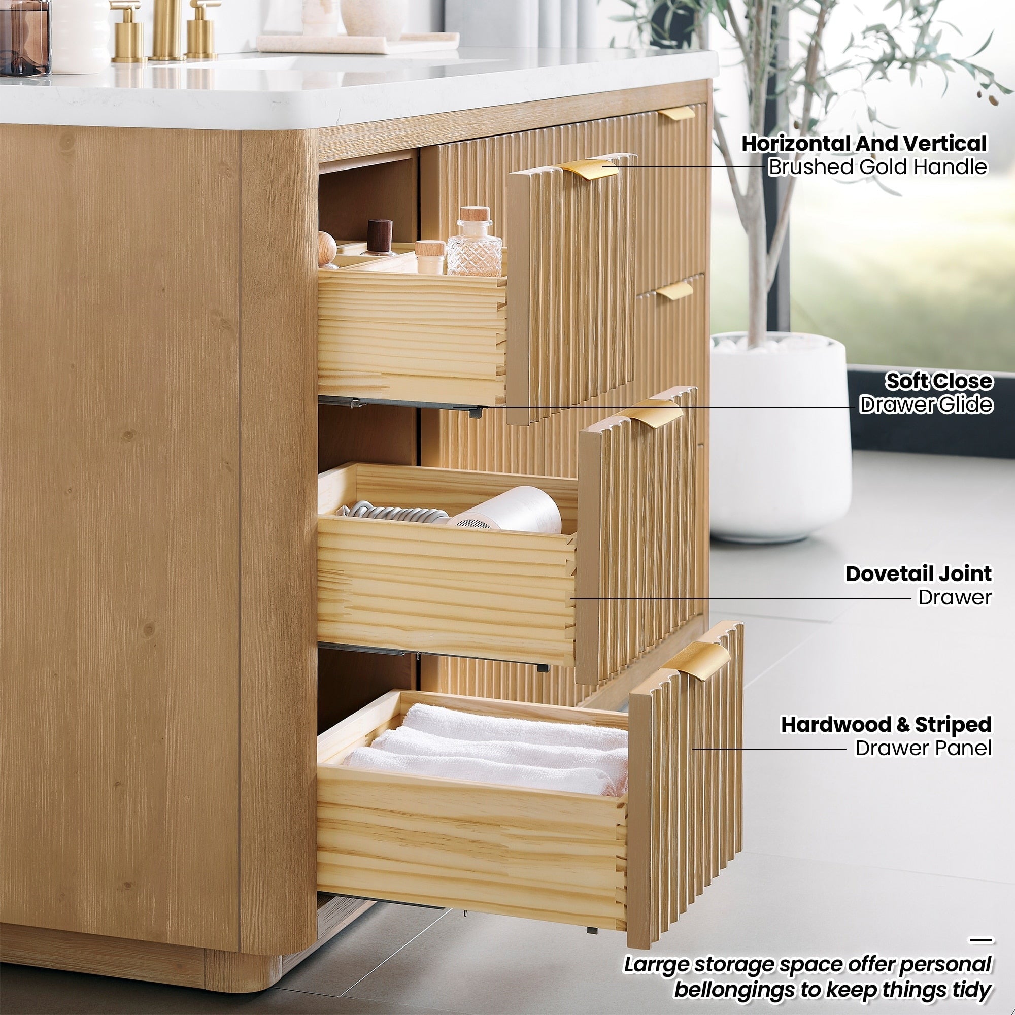 Meuble-lavabo Cadiz avec dessus en pierre composite sans miroir