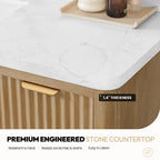 Meuble-lavabo Cadiz avec dessus en pierre composite sans miroir