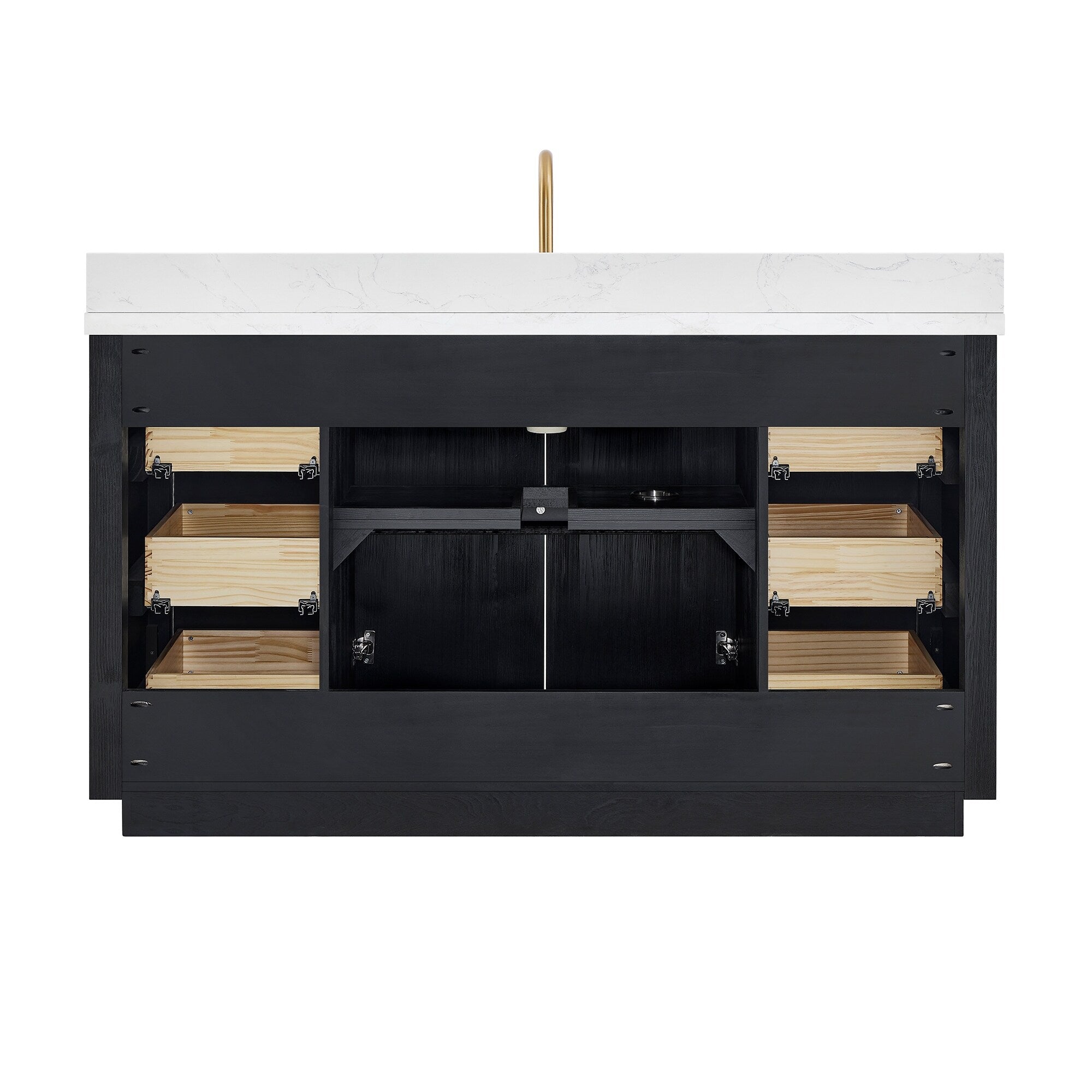 Meuble-lavabo Cadiz avec dessus en pierre composite sans miroir