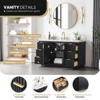 Meuble-lavabo Cadiz avec dessus en pierre composite sans miroir