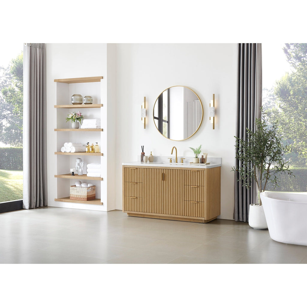 Meuble-lavabo Cadiz avec dessus en pierre composite sans miroir