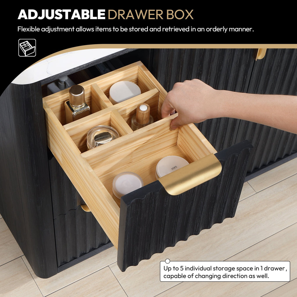 Meuble-lavabo Cadiz avec dessus en pierre composite sans miroir