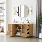Meuble-lavabo Cadiz avec dessus en pierre composite sans miroir