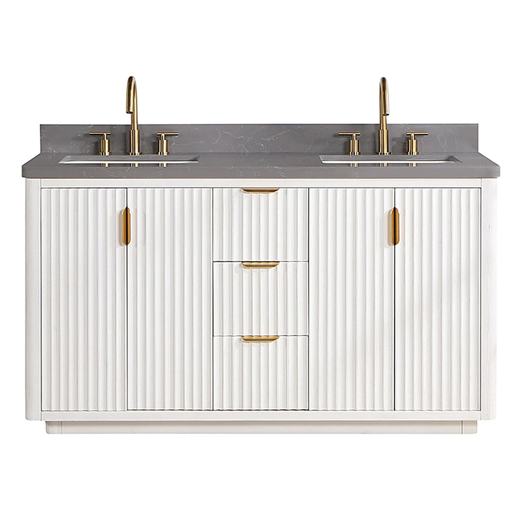 Meuble-lavabo Cadiz avec dessus en pierre composite sans miroir