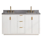 Meuble-lavabo Cadiz avec dessus en pierre composite sans miroir