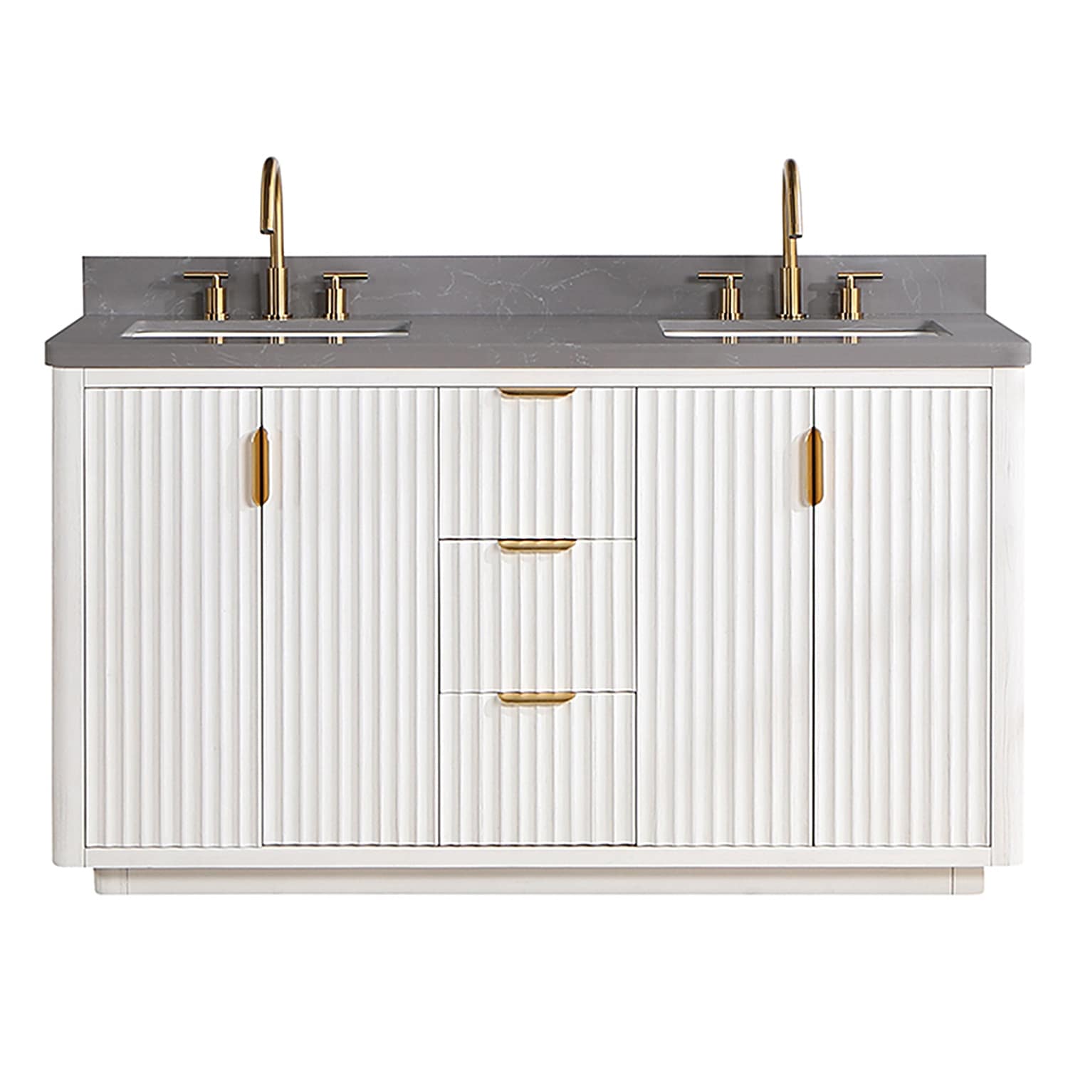 Meuble-lavabo Cadiz avec dessus en pierre composite sans miroir