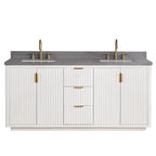 Meuble-lavabo Cadiz avec dessus en pierre composite sans miroir