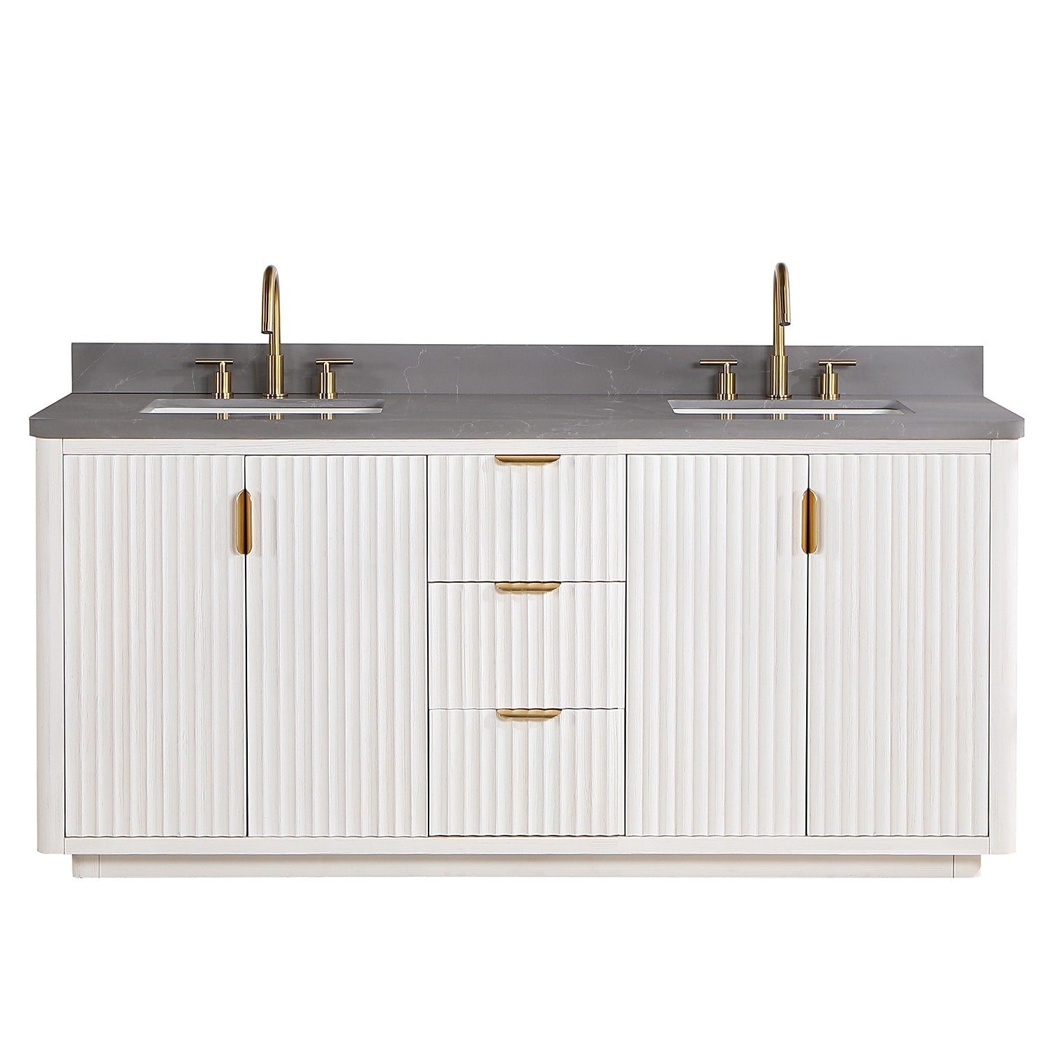 Meuble-lavabo Cadiz avec dessus en pierre composite sans miroir