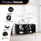 Meuble-lavabo Cadiz avec dessus en pierre composite sans miroir