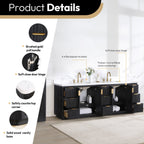 Meuble-lavabo Cadiz avec dessus en pierre composite sans miroir