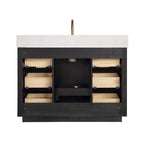 Meuble-lavabo Cadiz avec dessus en pierre composite sans miroir