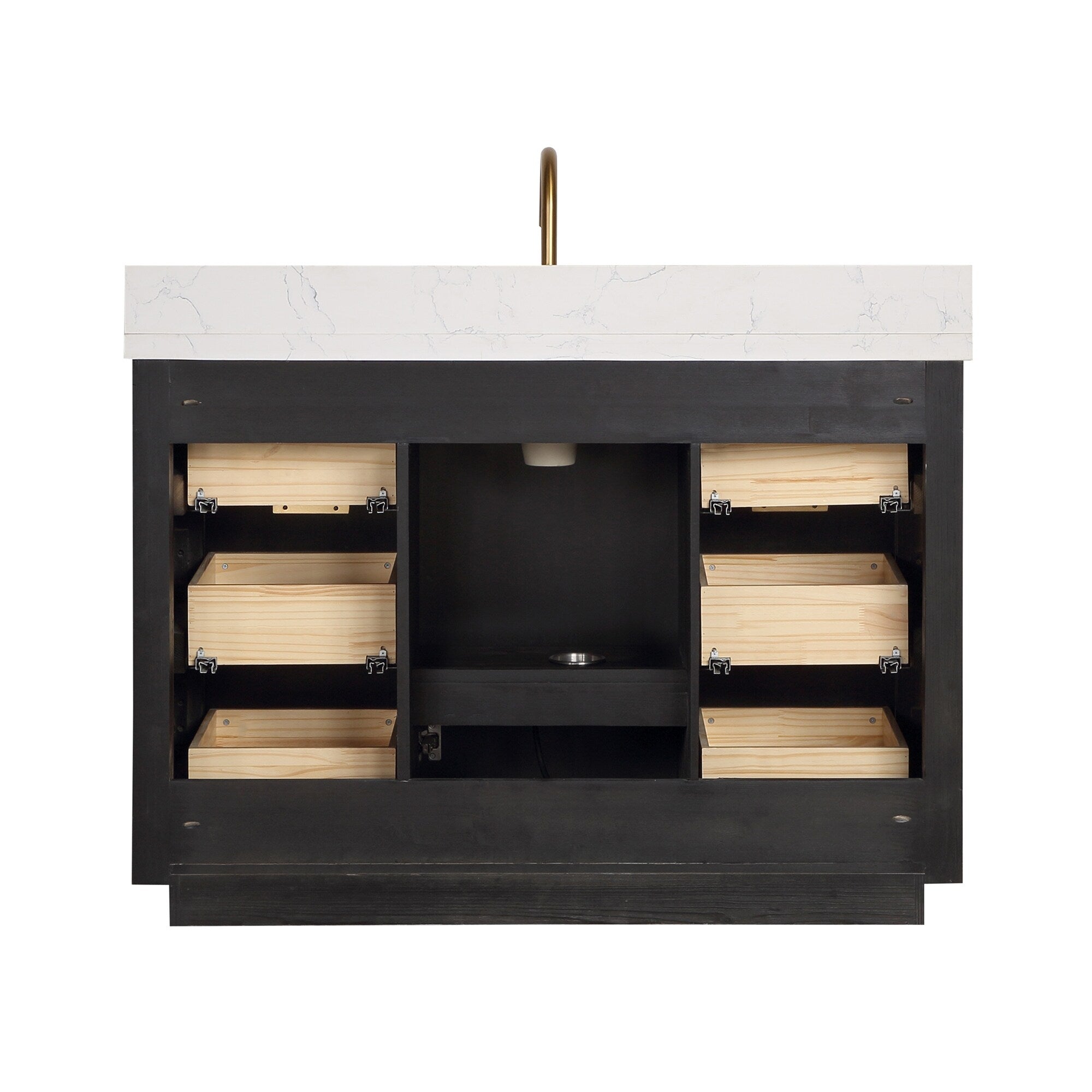Meuble-lavabo Cadiz avec dessus en pierre composite sans miroir