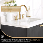 Meuble-lavabo Cadiz avec dessus en pierre composite sans miroir