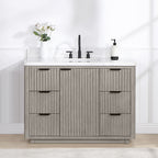 Meuble-lavabo Cadiz avec dessus en pierre composite sans miroir