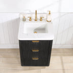 Meuble-lavabo Cadiz avec dessus en pierre composite sans miroir