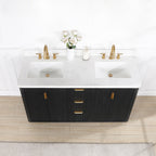 Meuble-lavabo Cadiz avec dessus en pierre composite sans miroir