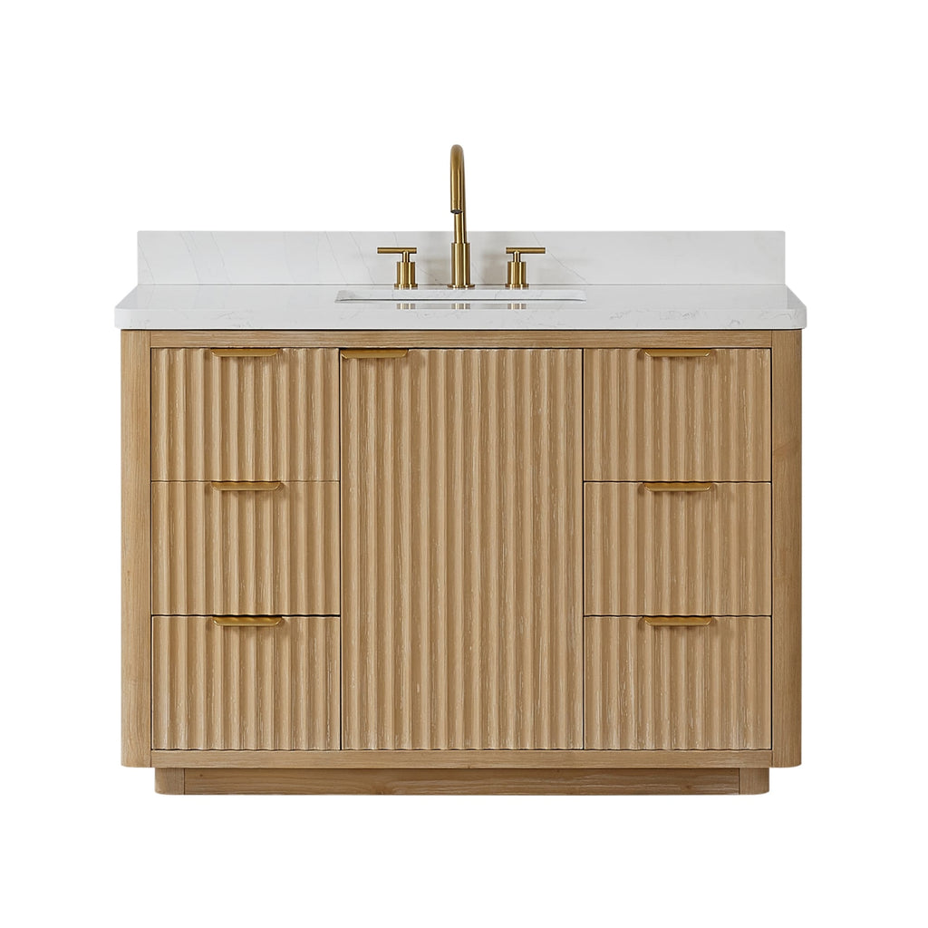 Meuble-lavabo Cadiz avec dessus en pierre composite sans miroir
