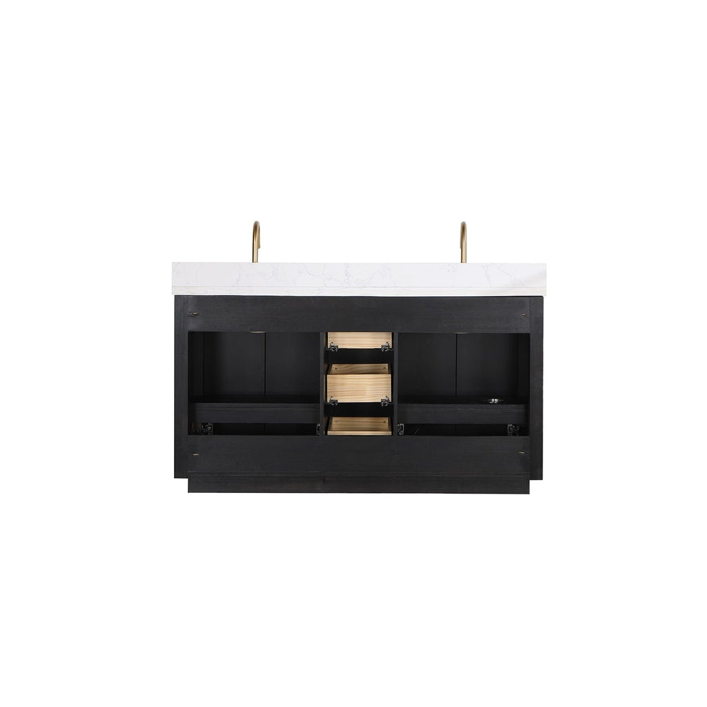 Meuble-lavabo Cadiz avec dessus en pierre composite sans miroir
