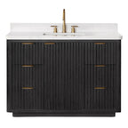 Meuble-lavabo Cadiz avec dessus en pierre composite sans miroir