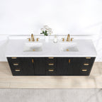 Meuble-lavabo Cadiz avec dessus en pierre composite sans miroir