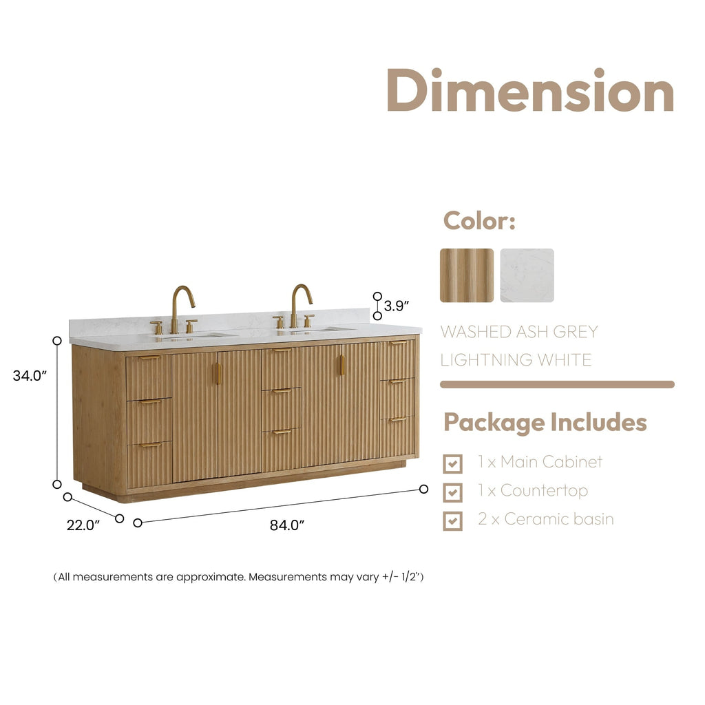 Meuble-lavabo Cadiz avec dessus en pierre composite sans miroir