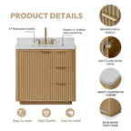 Meuble-lavabo Cadiz avec dessus en pierre composite sans miroir