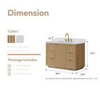 Meuble-lavabo Cadiz avec dessus en pierre composite sans miroir