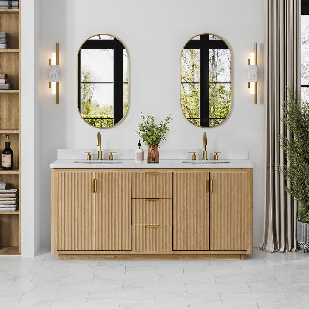 Meuble-lavabo Cadiz avec dessus en pierre composite sans miroir