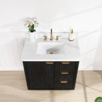 Meuble-lavabo Cadiz avec dessus en pierre composite sans miroir