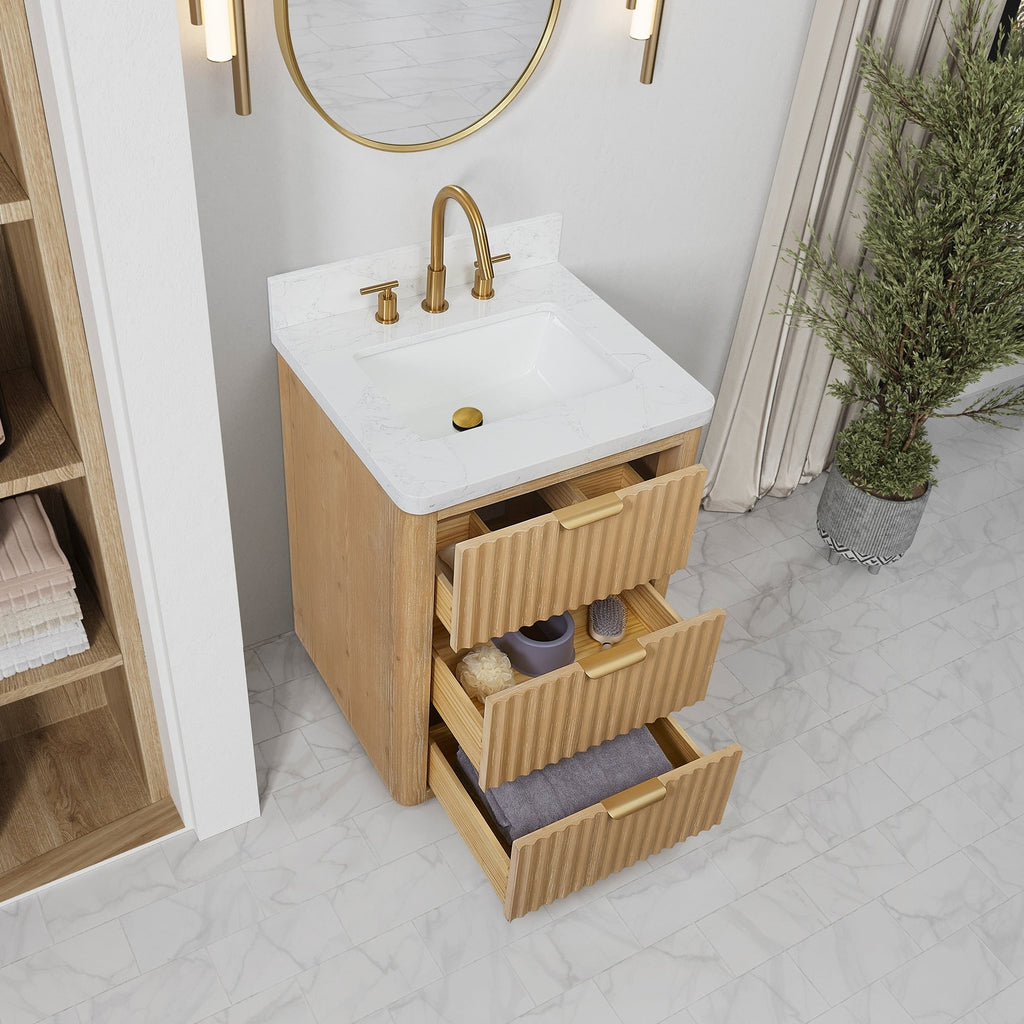 Meuble-lavabo Cadiz avec dessus en pierre composite sans miroir
