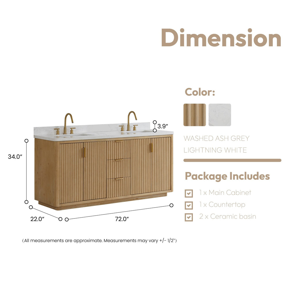 Meuble-lavabo Cadiz avec dessus en pierre composite sans miroir
