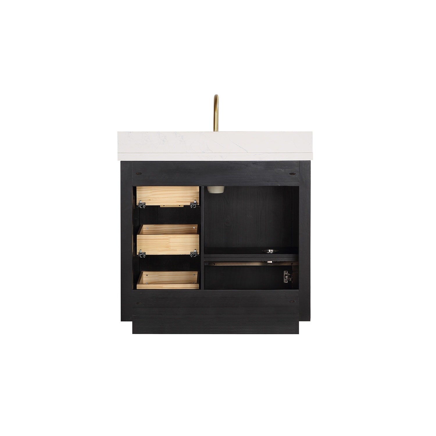 Meuble-lavabo Cadiz avec dessus en pierre composite sans miroir